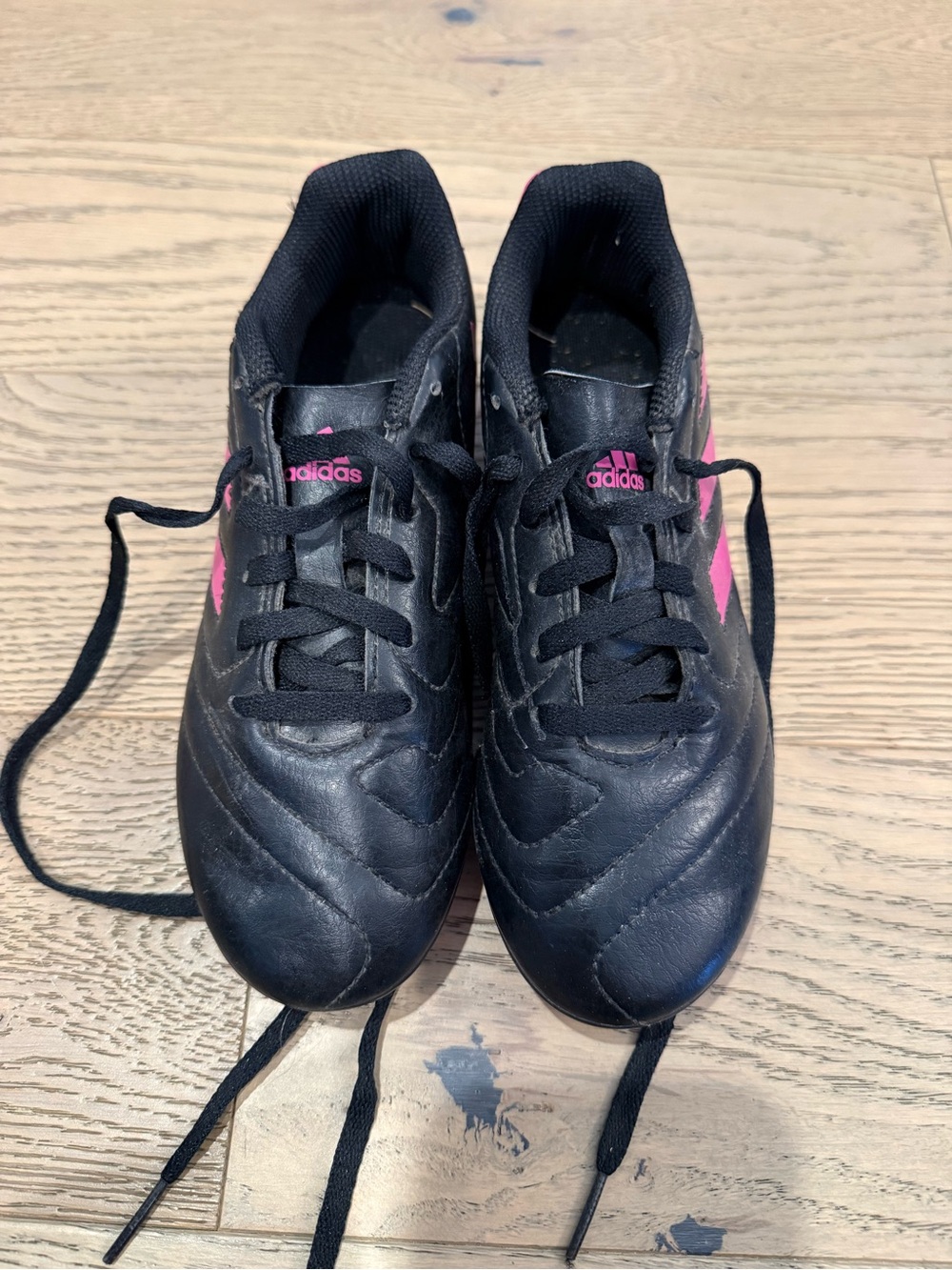Adidas Goletto VII FG J Soccer Cleats Black Pink Youth Size 2 FV2895